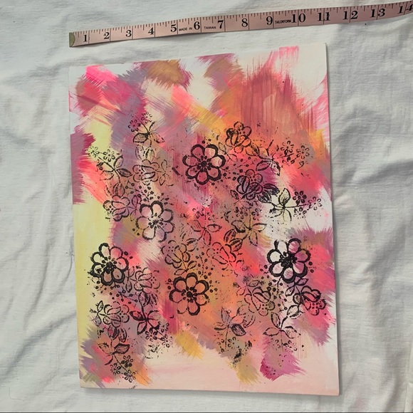 Abstract Floral Canvas Painting Original Acrylic - Picture 10 of 10